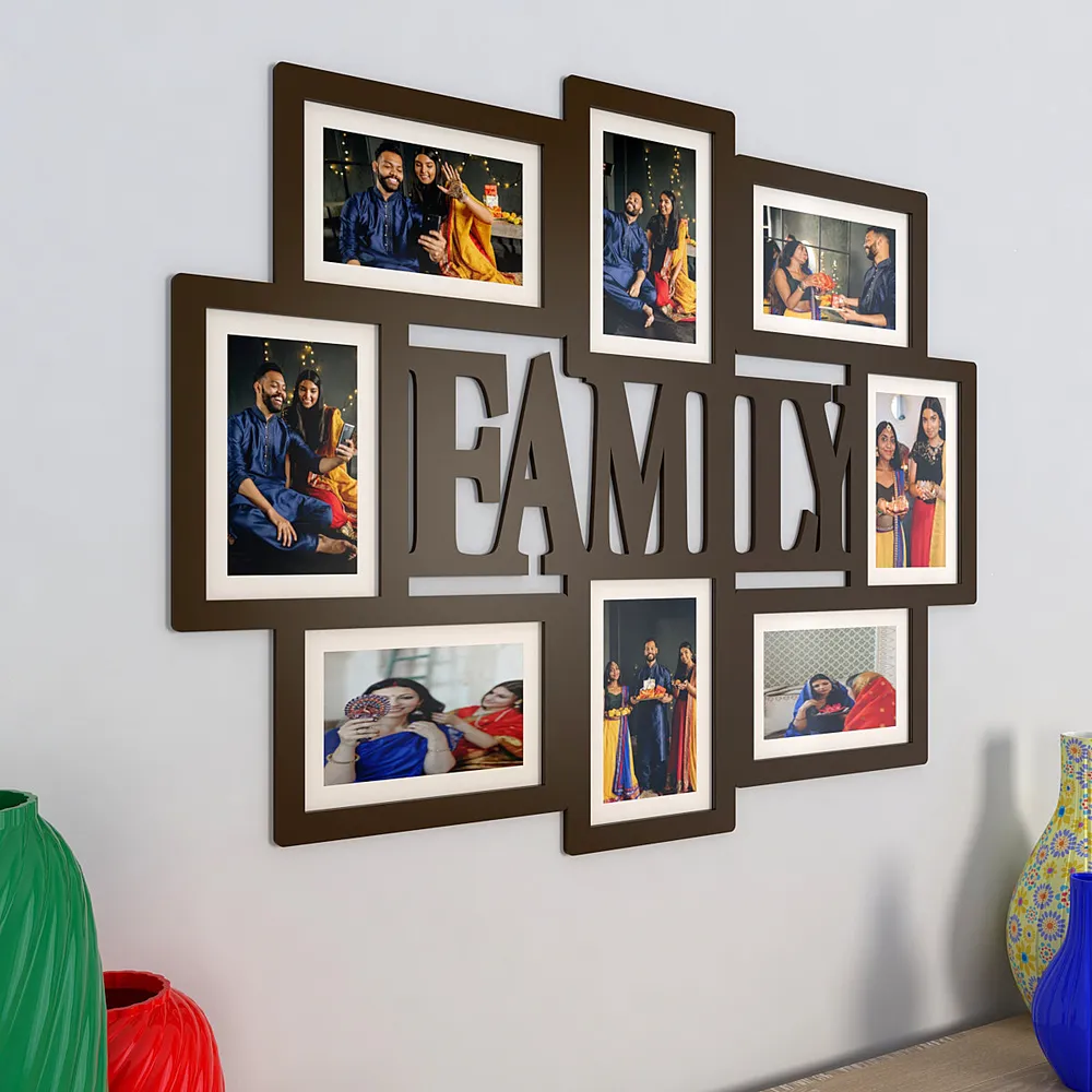 Family Dark Brown Hanging Photo Frame Regular