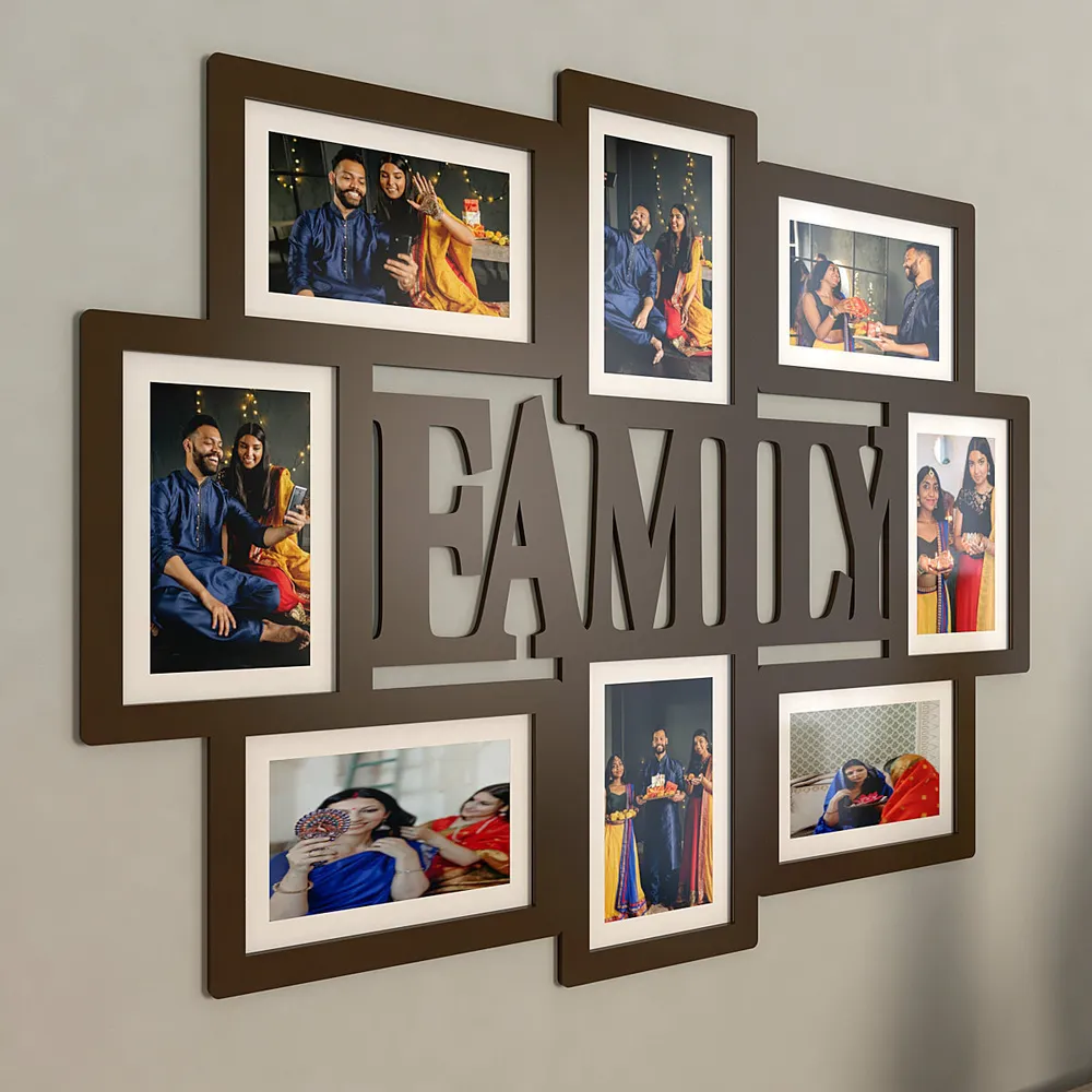 Family Dark Brown Hanging Photo Frame Regular