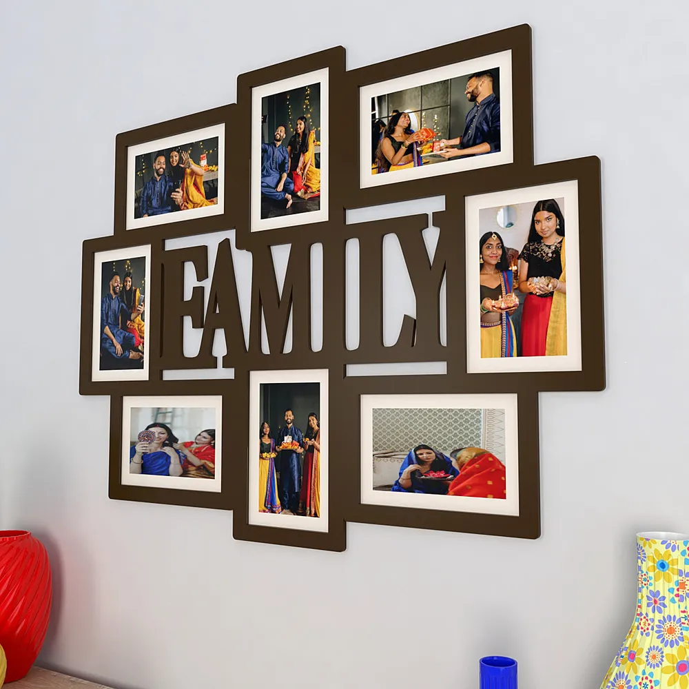 Family Dark Brown Hanging Photo Frame Regular