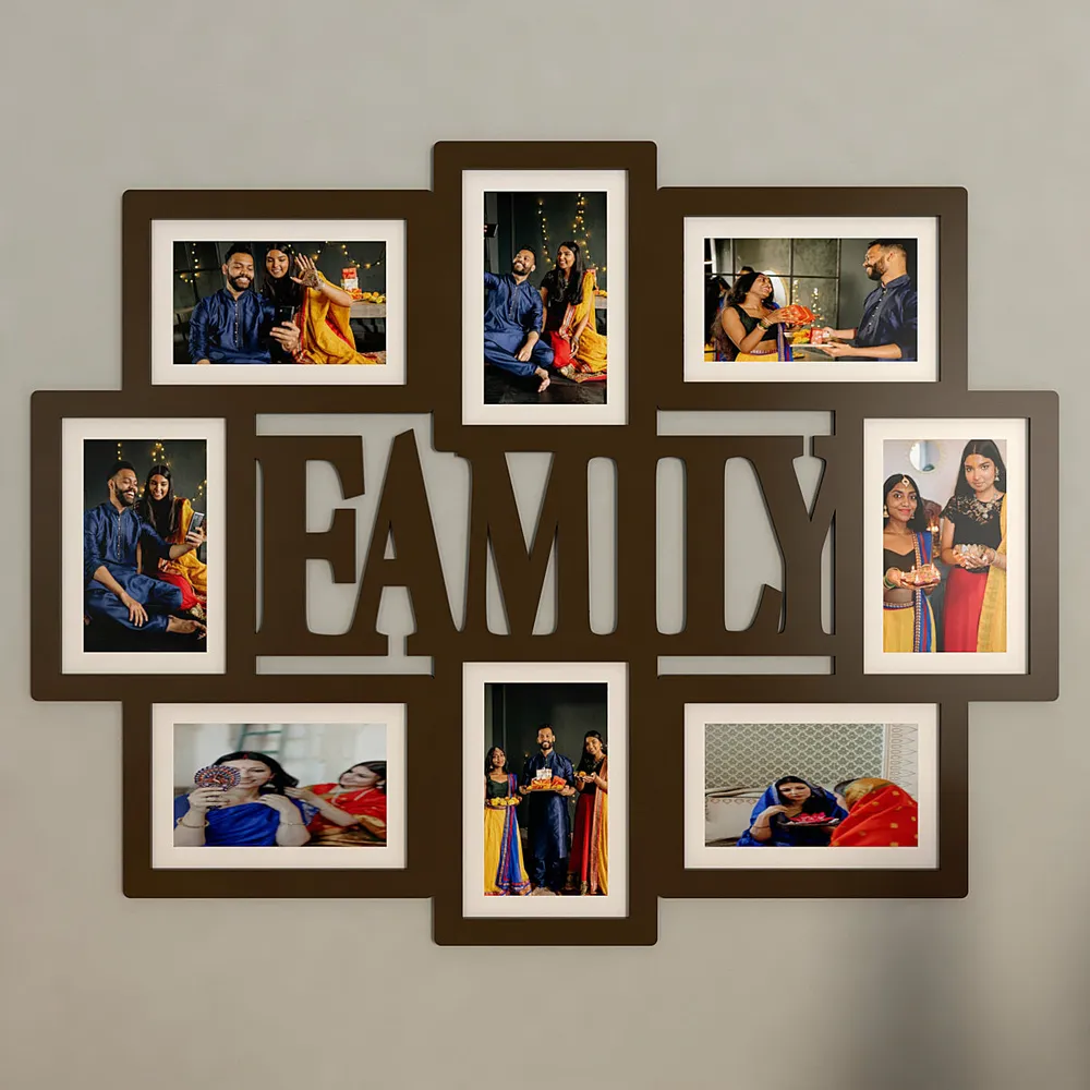 Family Dark Brown Hanging Photo Frame Regular