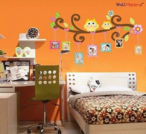 Family Photo Frame With Owls Wall Sticker