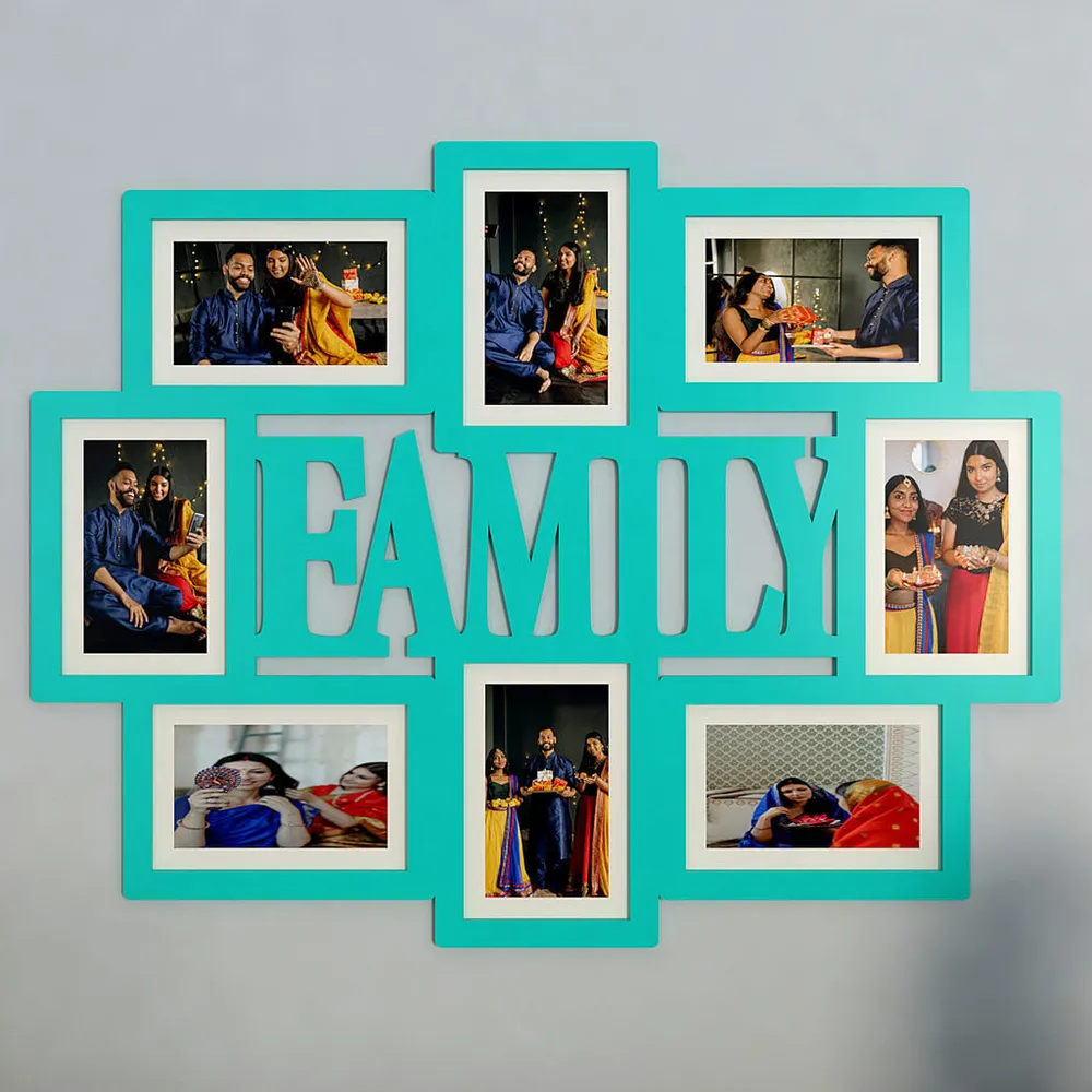 Family Turquoise Hanging Photo Frame