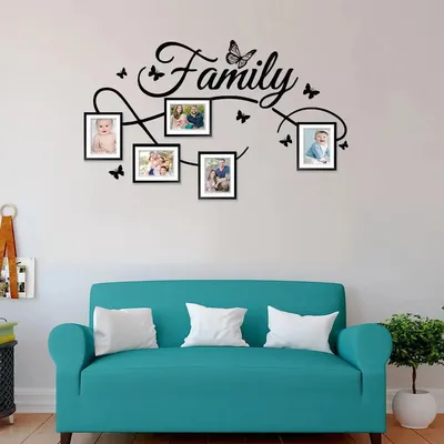 Family Word Wall Sticker with Picture Photo Frame Collage Set of 5