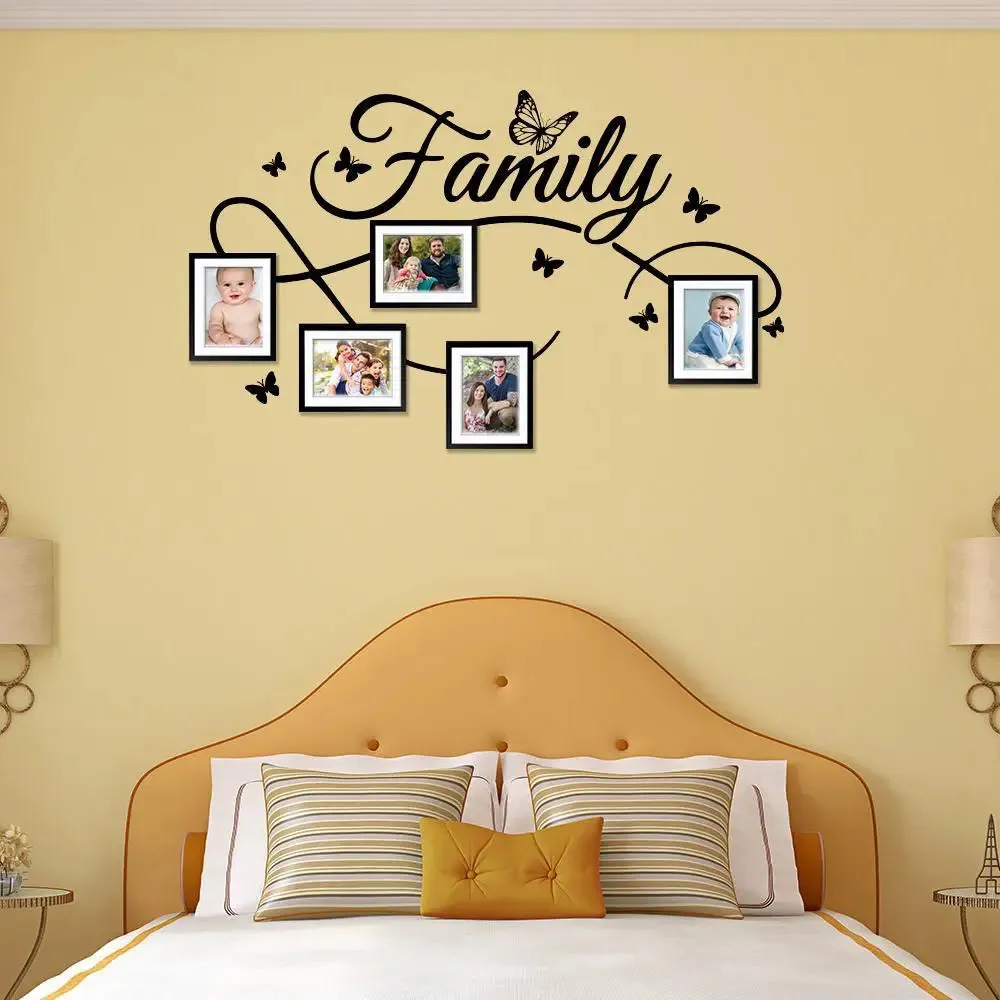 Family Word Wall Sticker with Picture Photo Frame Collage Set of 5