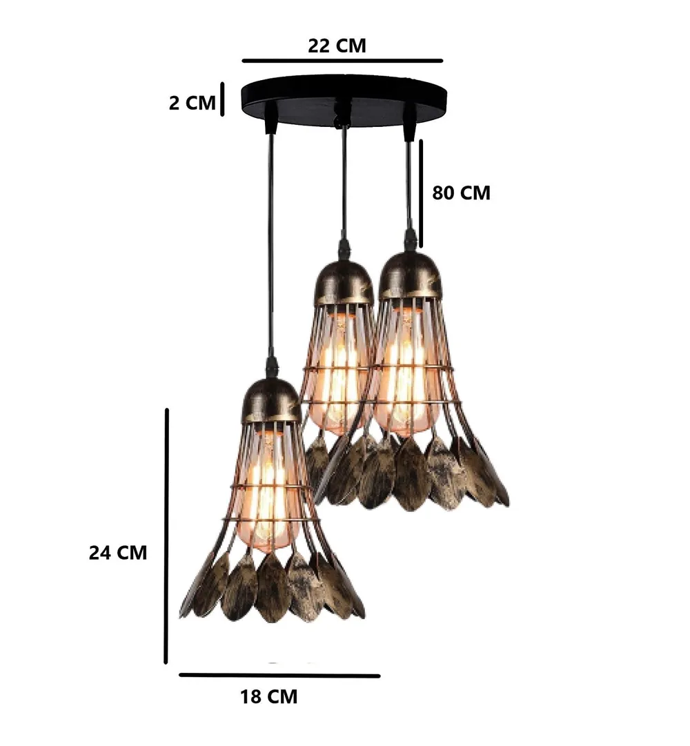 Feather Designer Gold Finish Chandelier