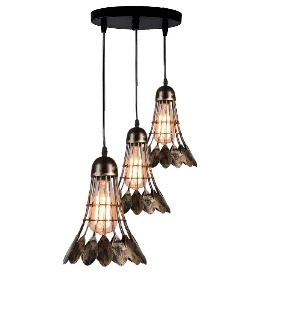 Feather Designer Gold Finish Chandelier