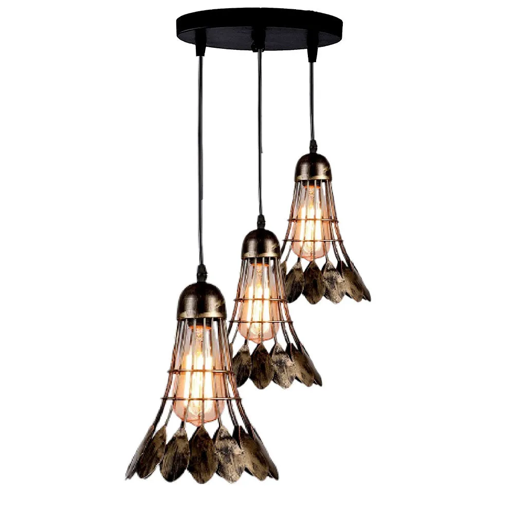 Feather Designer Gold Finish Chandelier