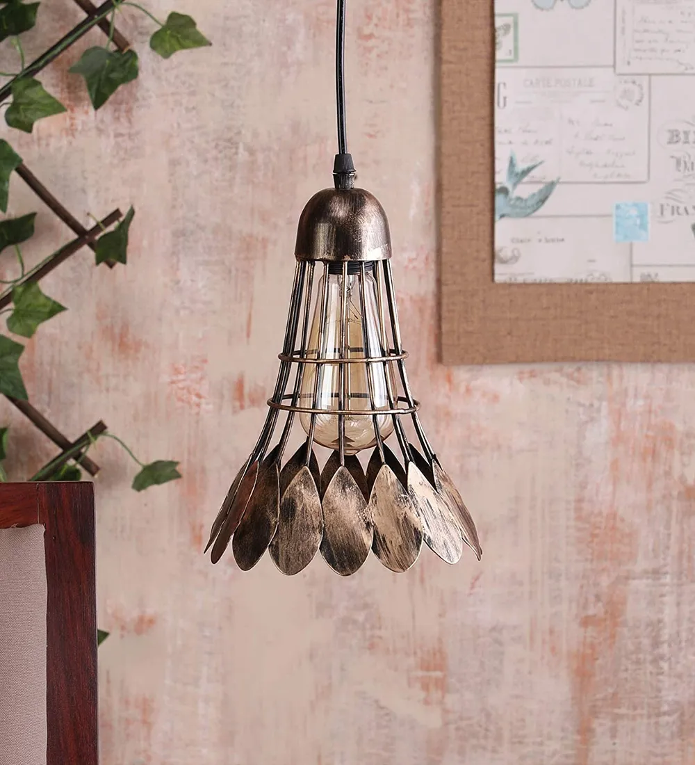 Feather Designer Gold Finish Chandelier
