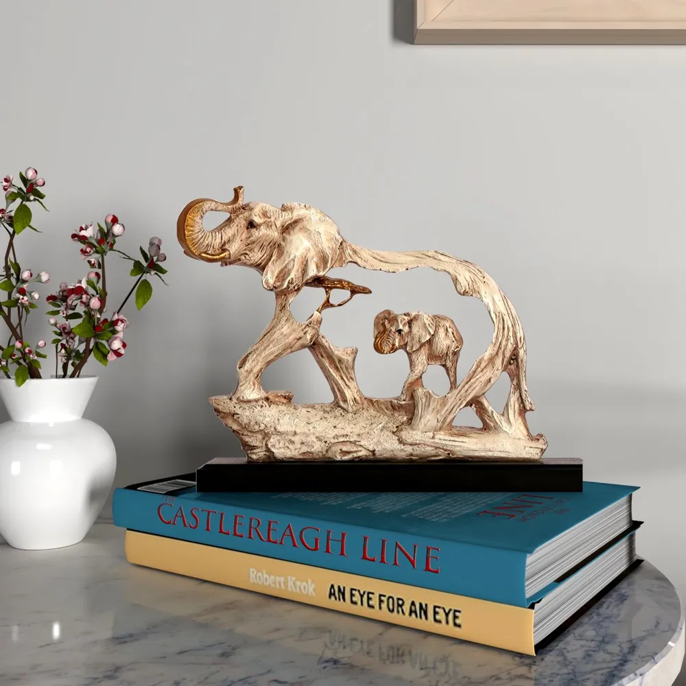 Feng shui Mother & Baby Elephant Statue
