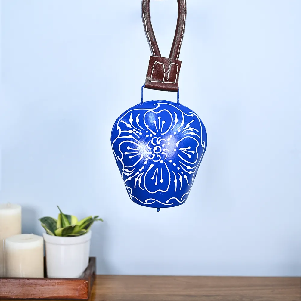 Feng-Shui Rustic Vintage Handmade Blue Main Door Bell Set Of 1