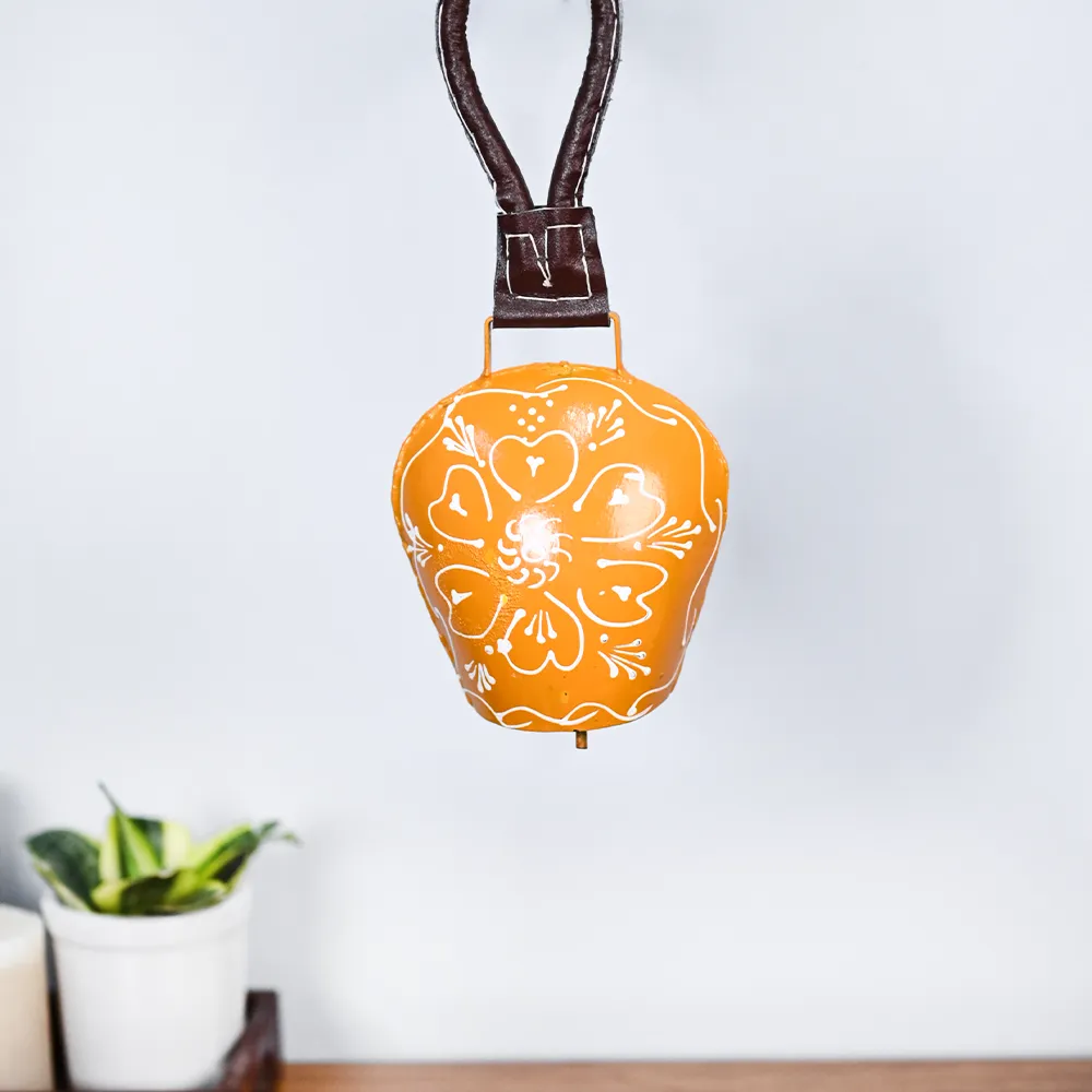 Feng-Shui Rustic Vintage Handmade Yellow Main Door Bell Set Of 1