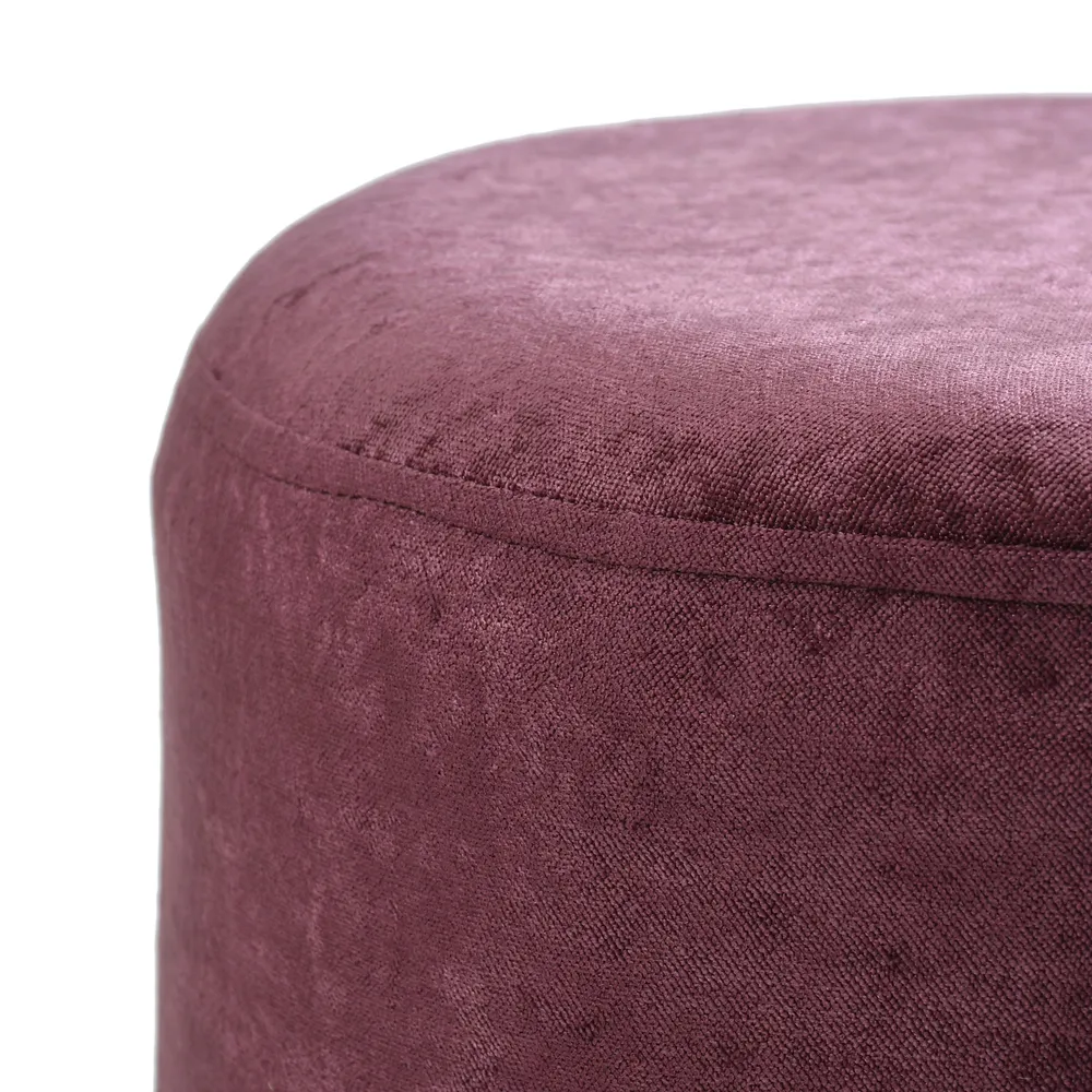 Fervent Fuchsia Solid Wooden Pouffe Stool Single Piece