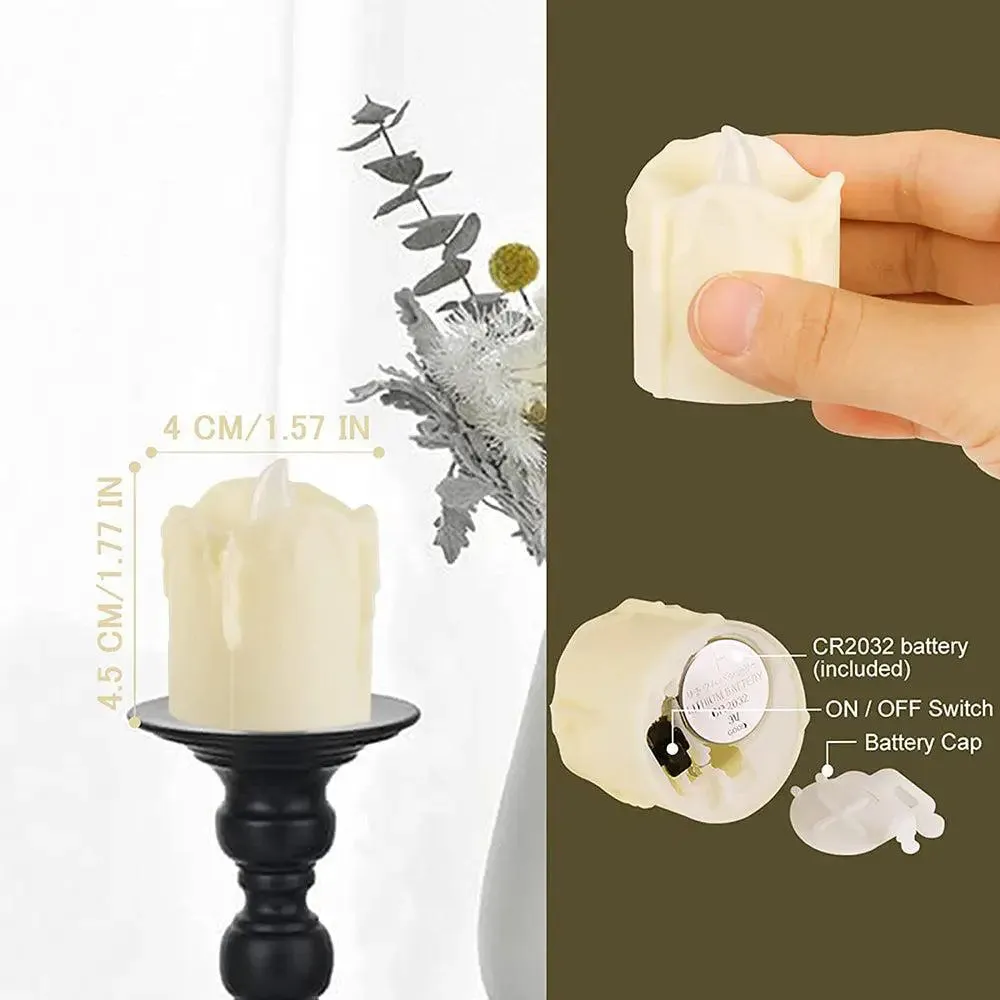 Festive Driping Wax Diya Light in Warm White LED- Set of 6