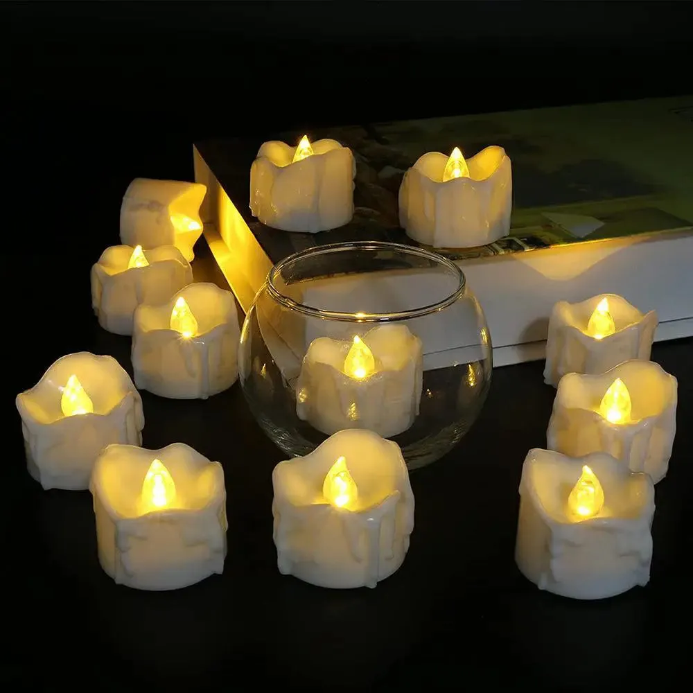 Festive Driping Wax Diya Light in Warm White LED- Set of 6