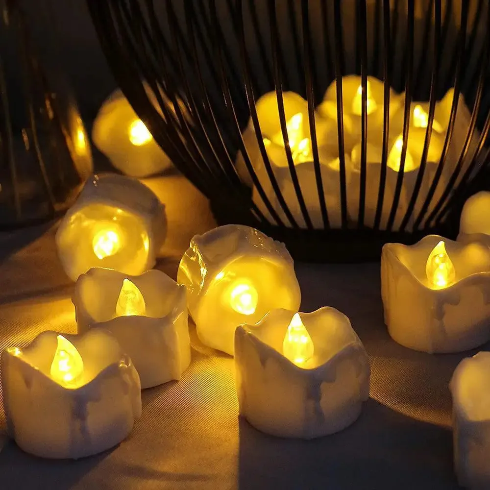 Festive Driping Wax Diya Light in Warm White LED- Set of 6