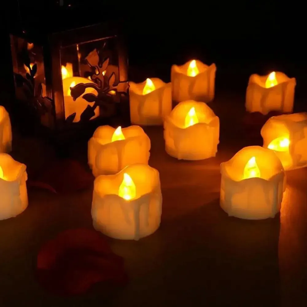 Festive Driping Wax Diya Light in Warm White LED- Set of 6