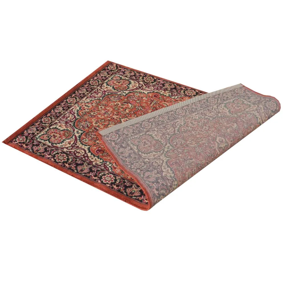 Fine Artistry Traditional Designer Orange Polyproplene Area Carpet 3X5ft