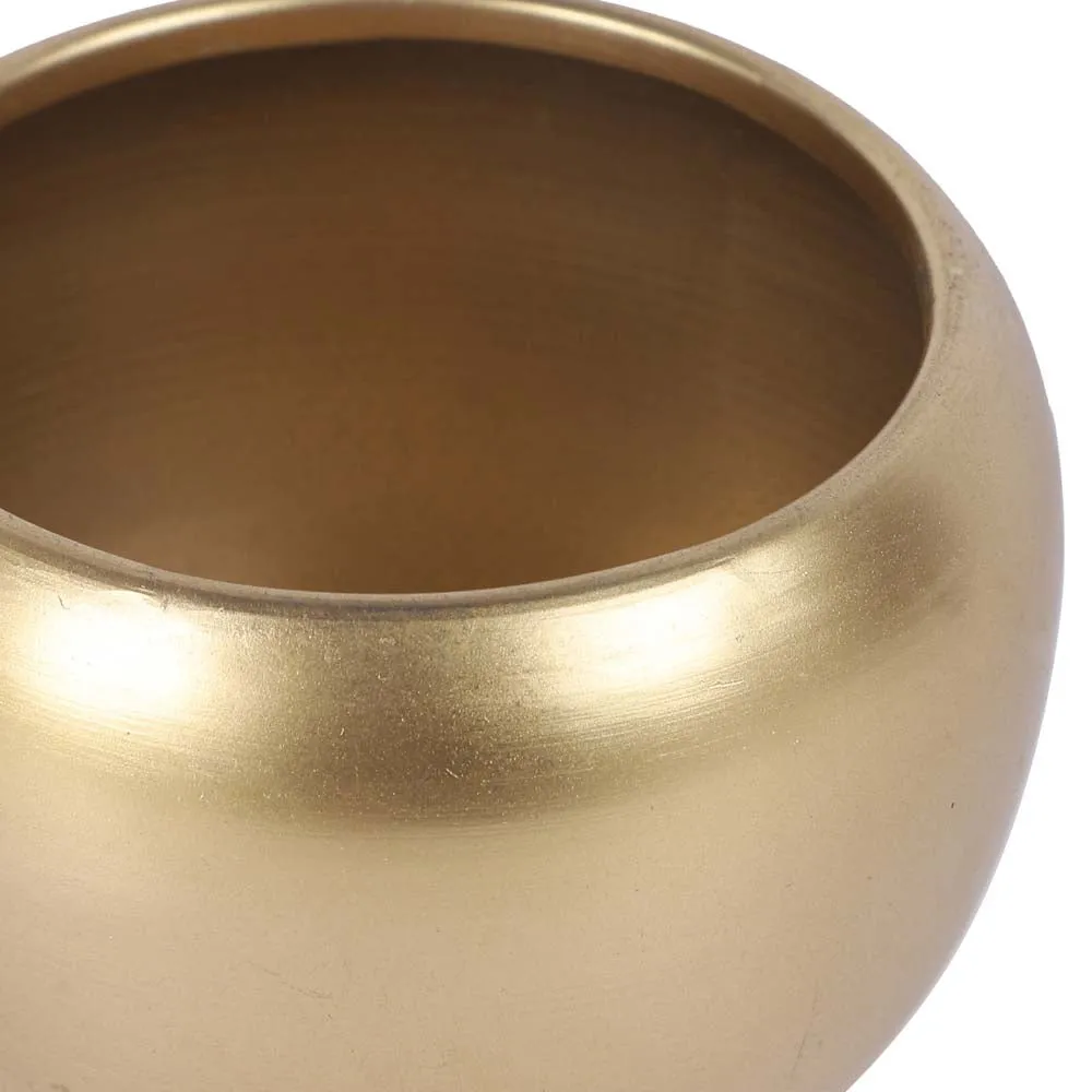 Fine Golden Finished Table Top Metal Planters Set Of 3