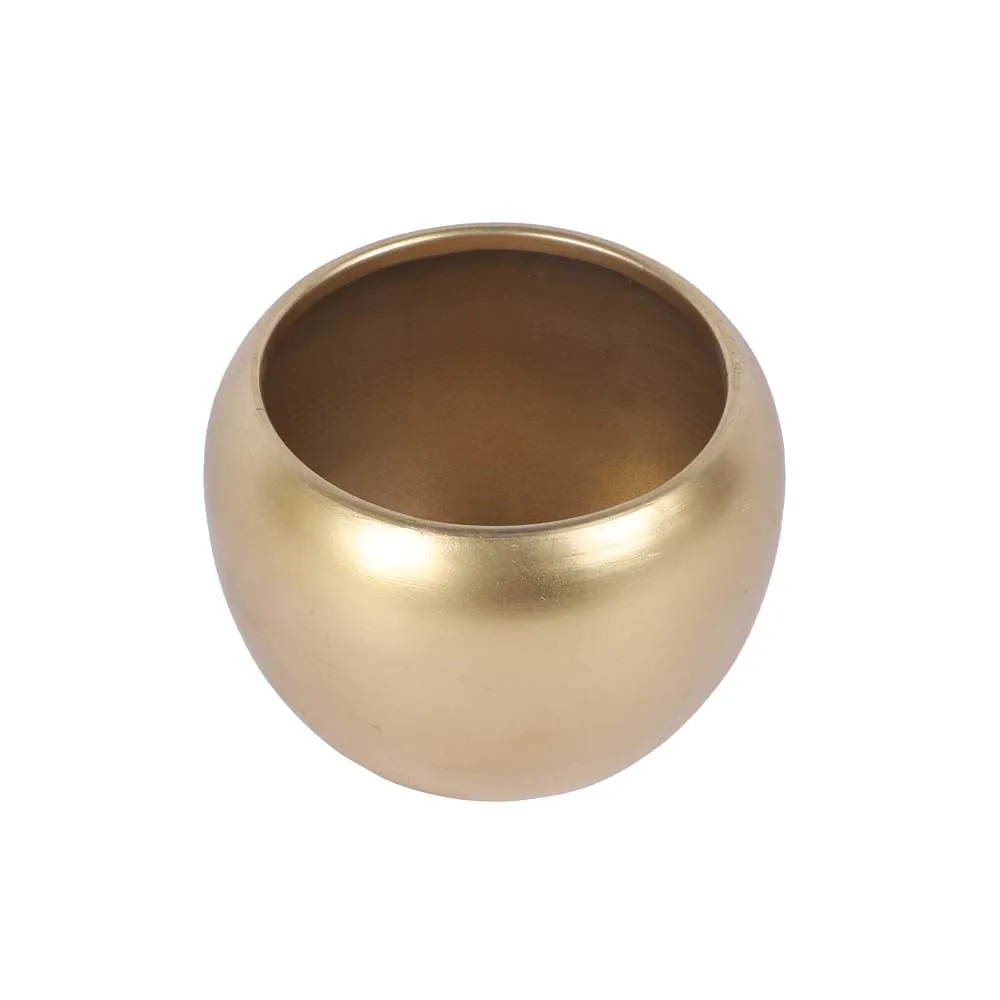 Fine Golden Finished Table Top Metal Planters Set Of 3