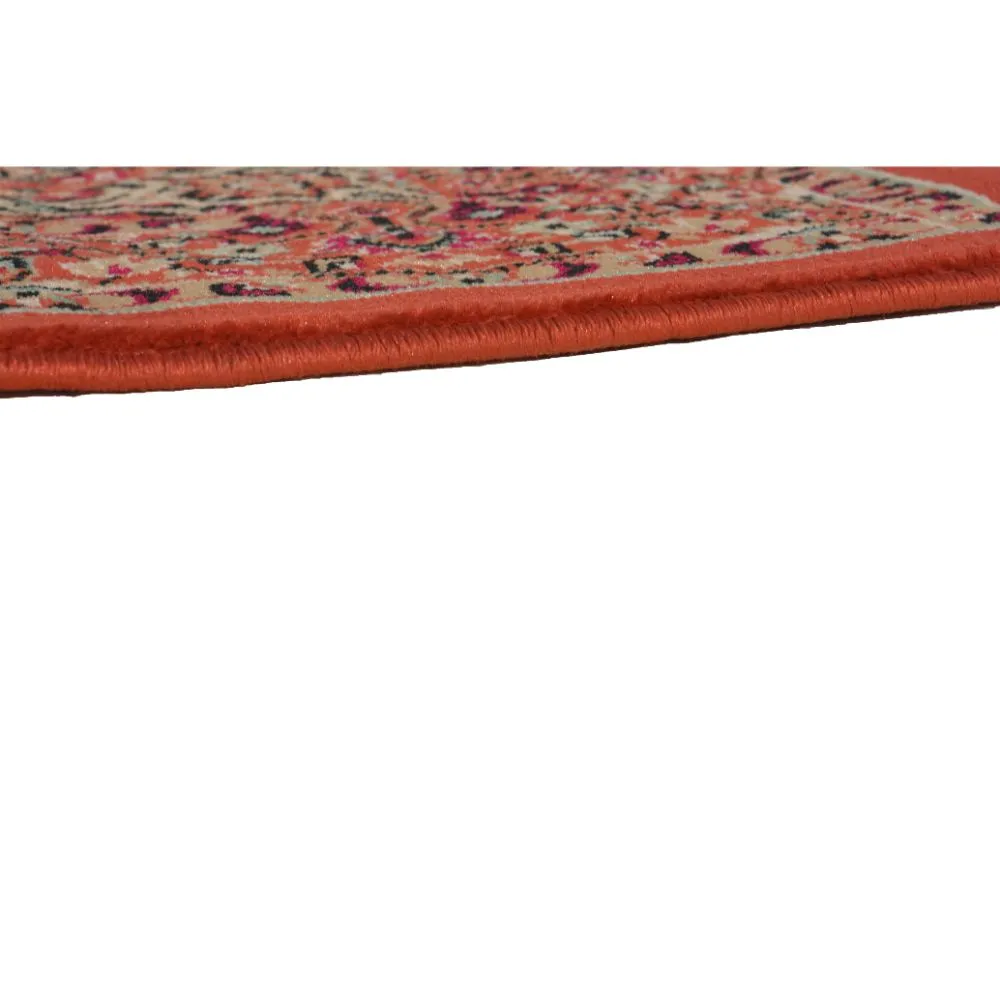 Finely Detailed Traditional Designer Orange Polyproplene Area Carpet 3X5ft
