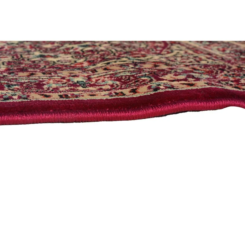 Finely Detailed Traditional Designer Red Polyproplene Area Carpet 3X5ft