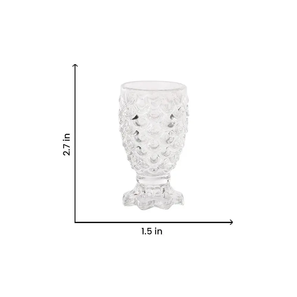 Fish Scales Textured Glass Vodka Glass Set Of 6