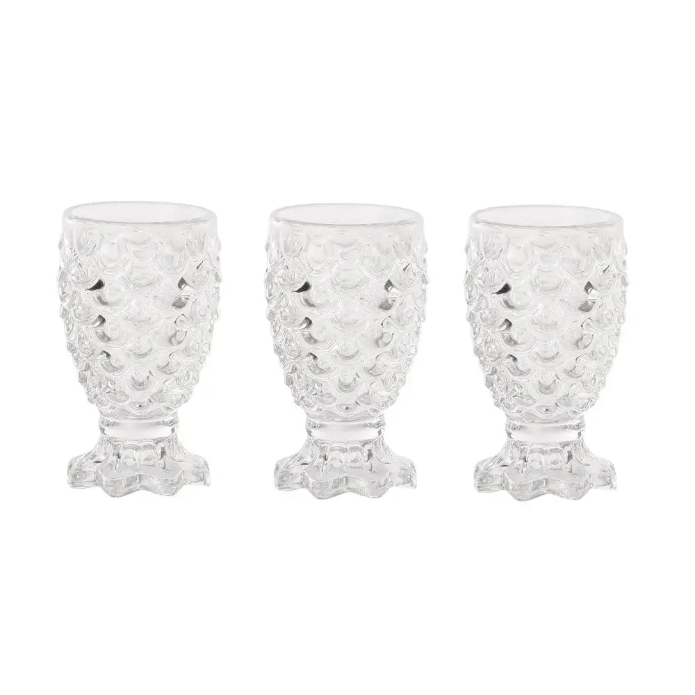 Fish Scales Textured Glass Vodka Glass Set Of 6