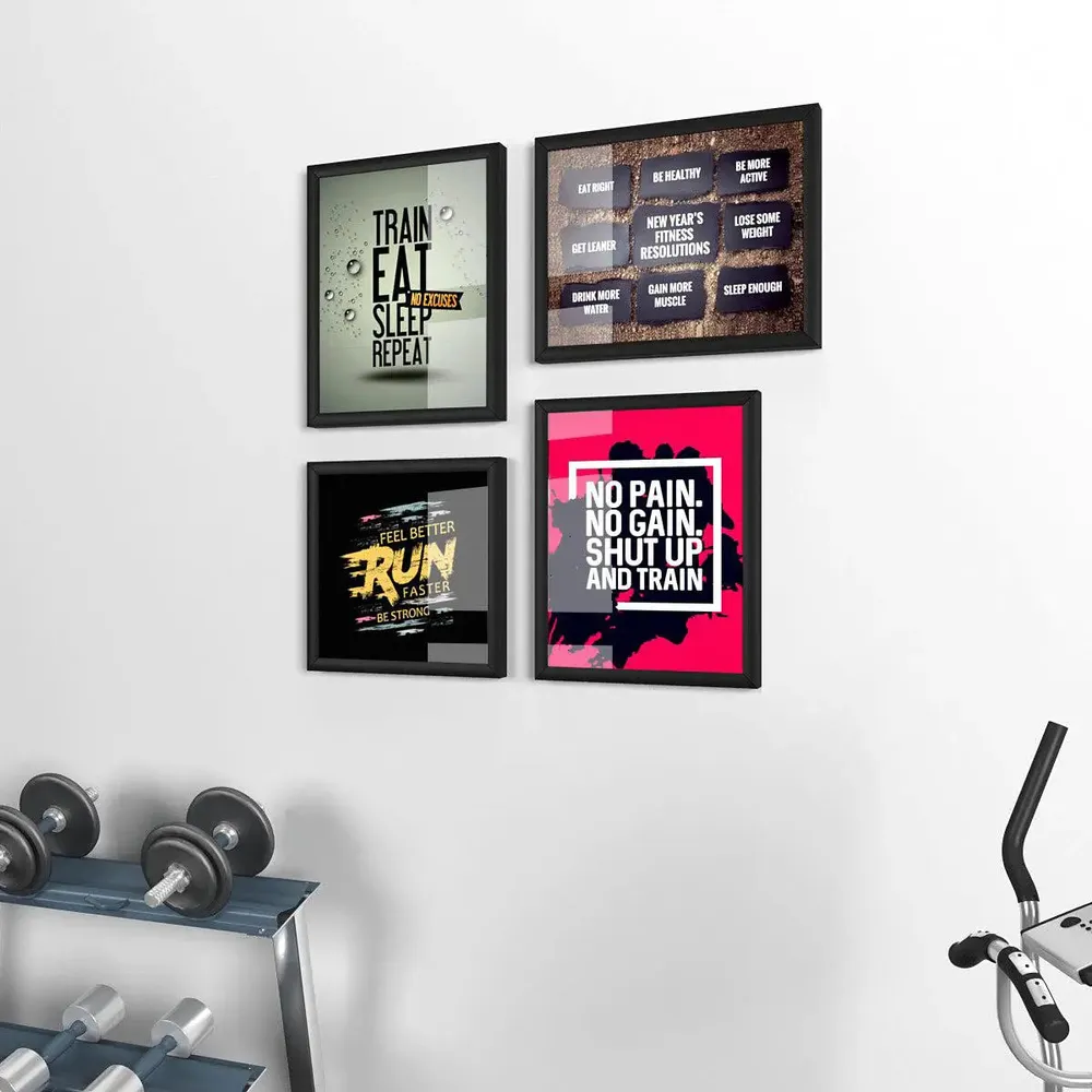 fitness journey Gym Frames Set of 4 with Break Resistant Clear Acrylic Glass