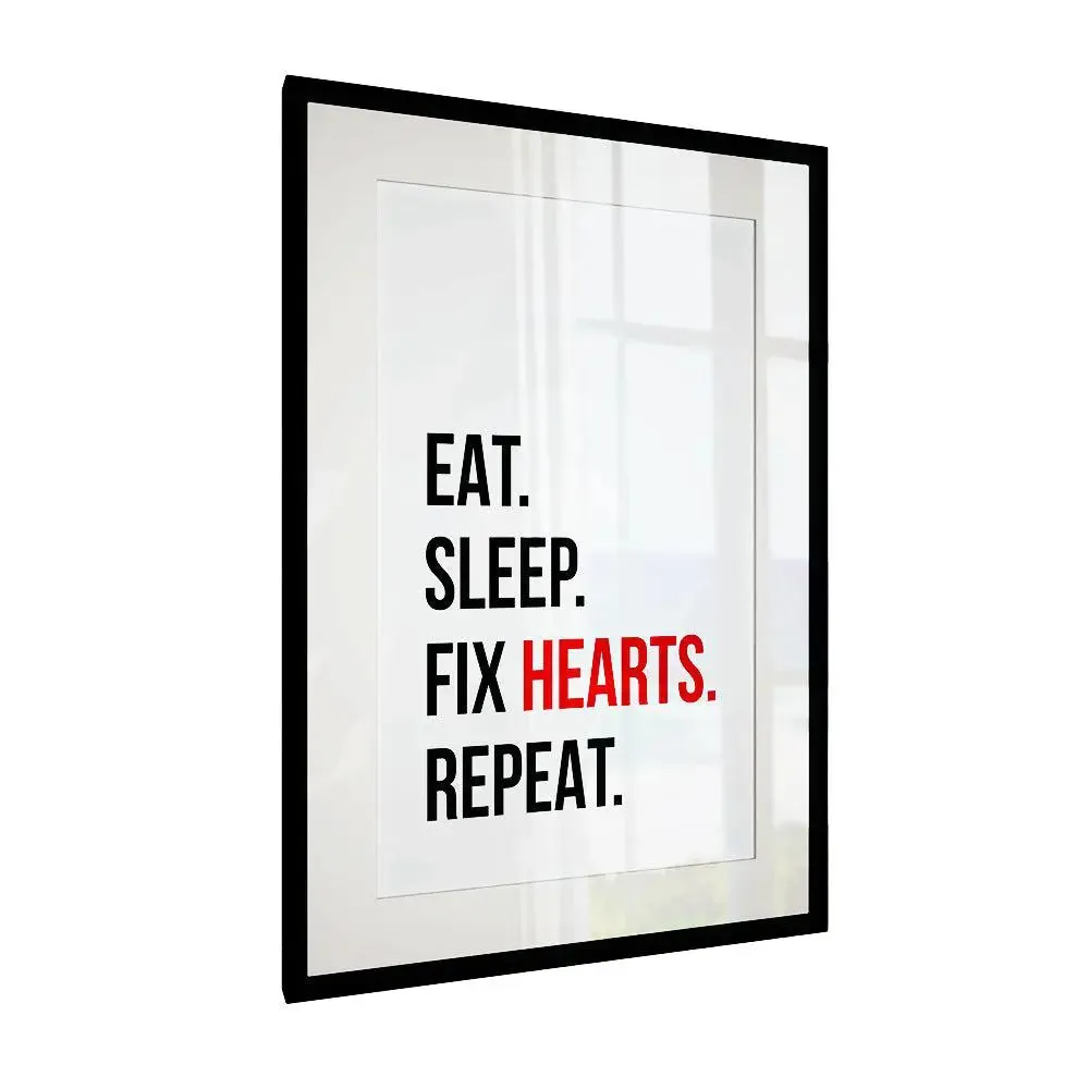Fix Hearts' Framed Wall Art for Cardiologist Clinic / Gift for Doctor