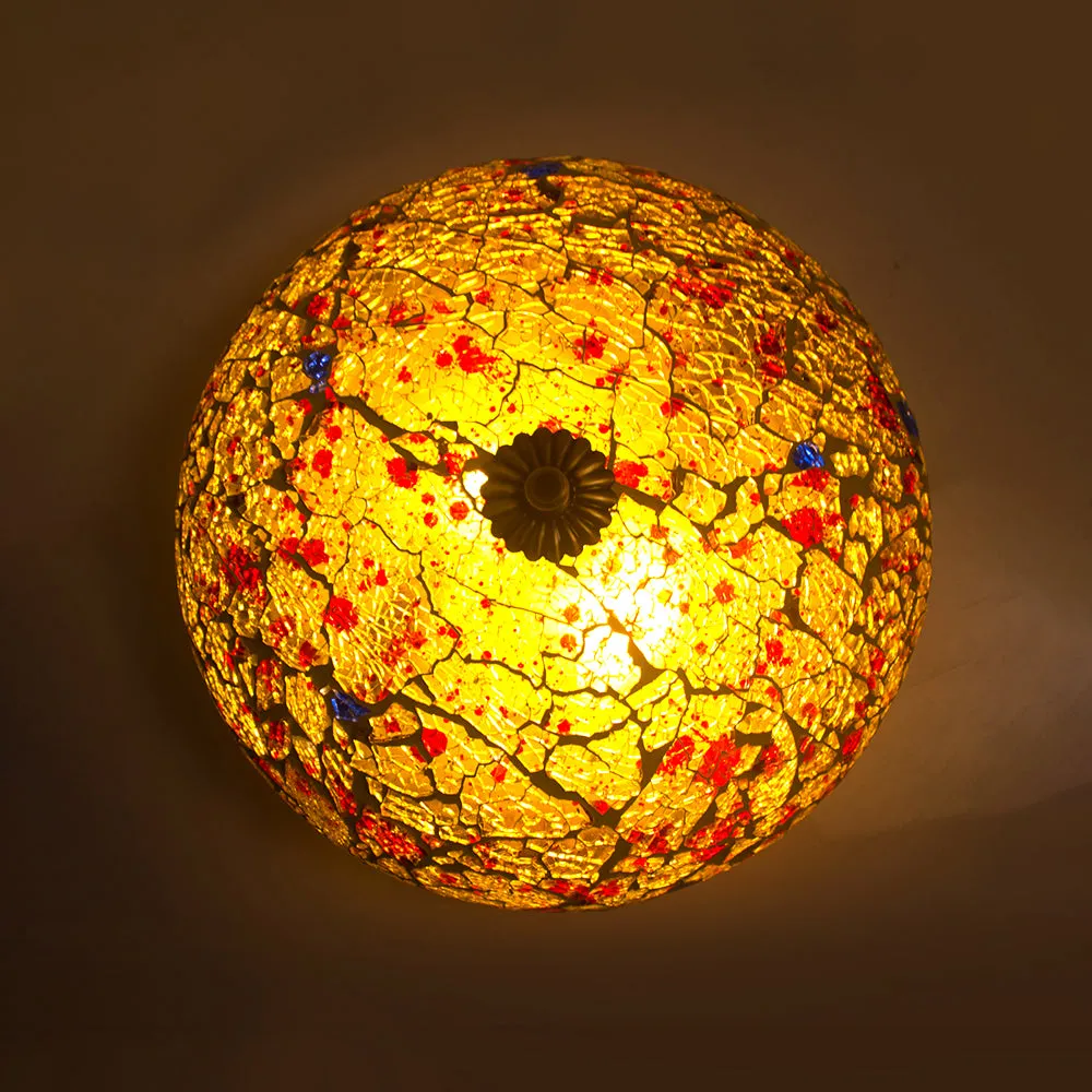 Flames Of Fire Designer Mosaic Glass Light Fixture