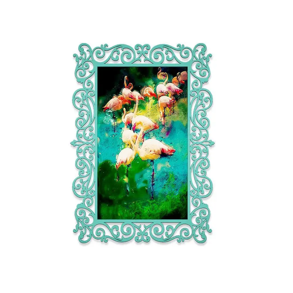 Flamingo Canvas Print in Decorative Frame