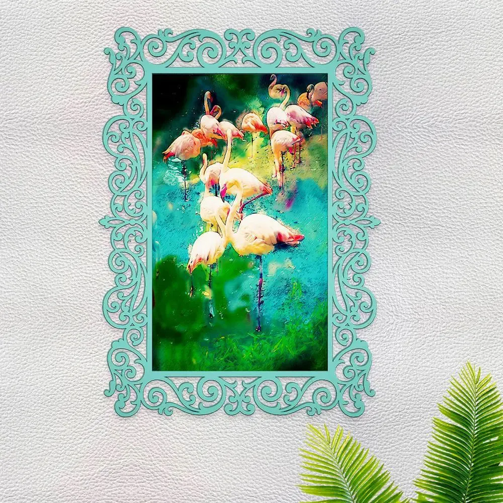 Flamingo Canvas Print in Decorative Frame