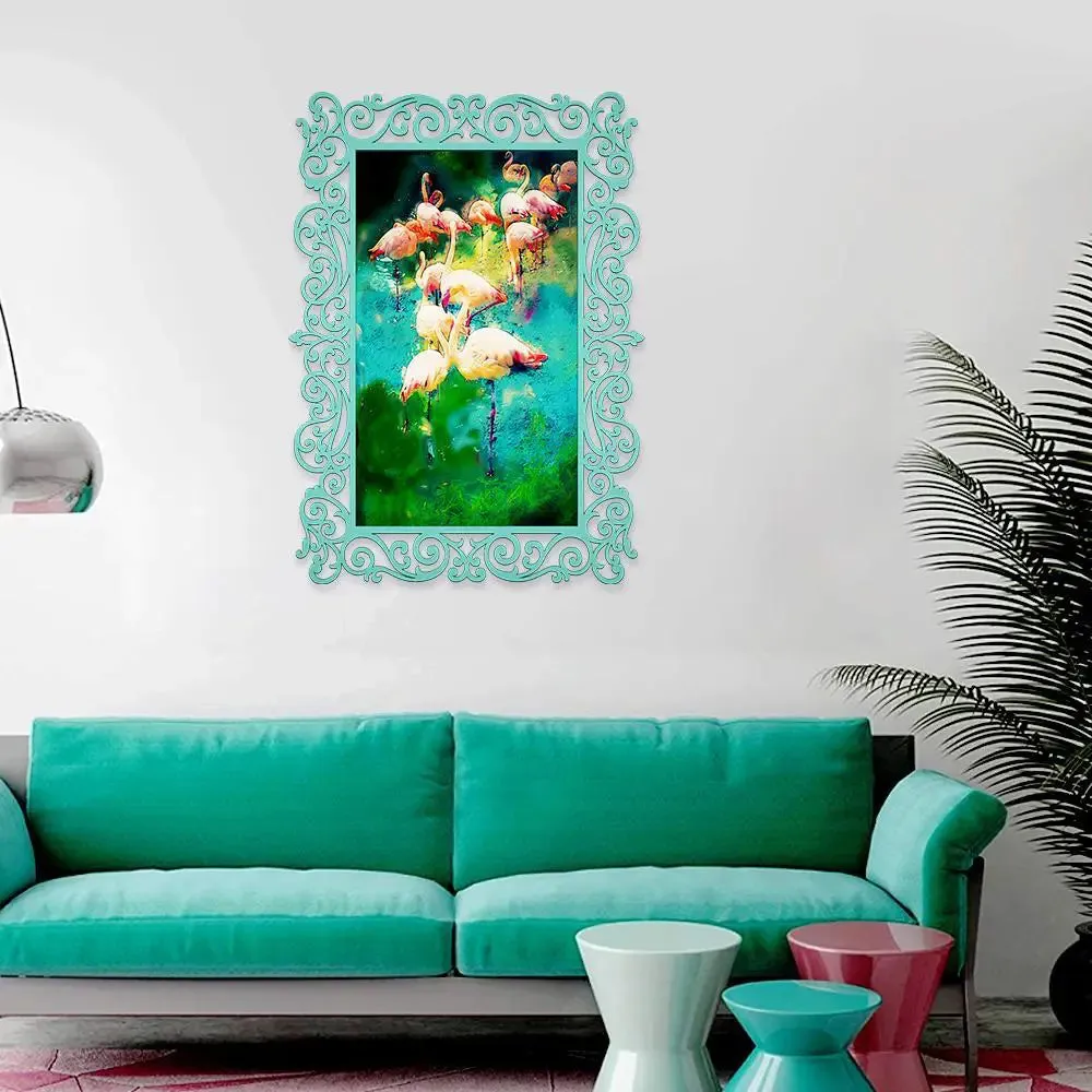 Flamingo Canvas Print in Decorative Frame