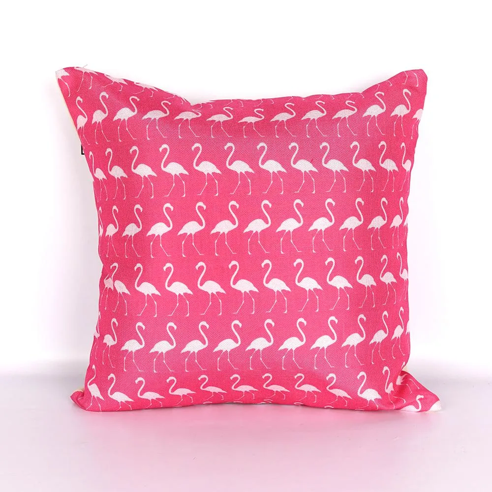 Flamingo Print Multi Color Cushion Covers 16x16in Set of 5