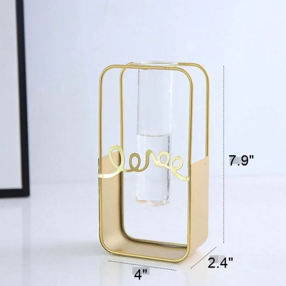 Flashing Squared Ferric Base Glass Vase