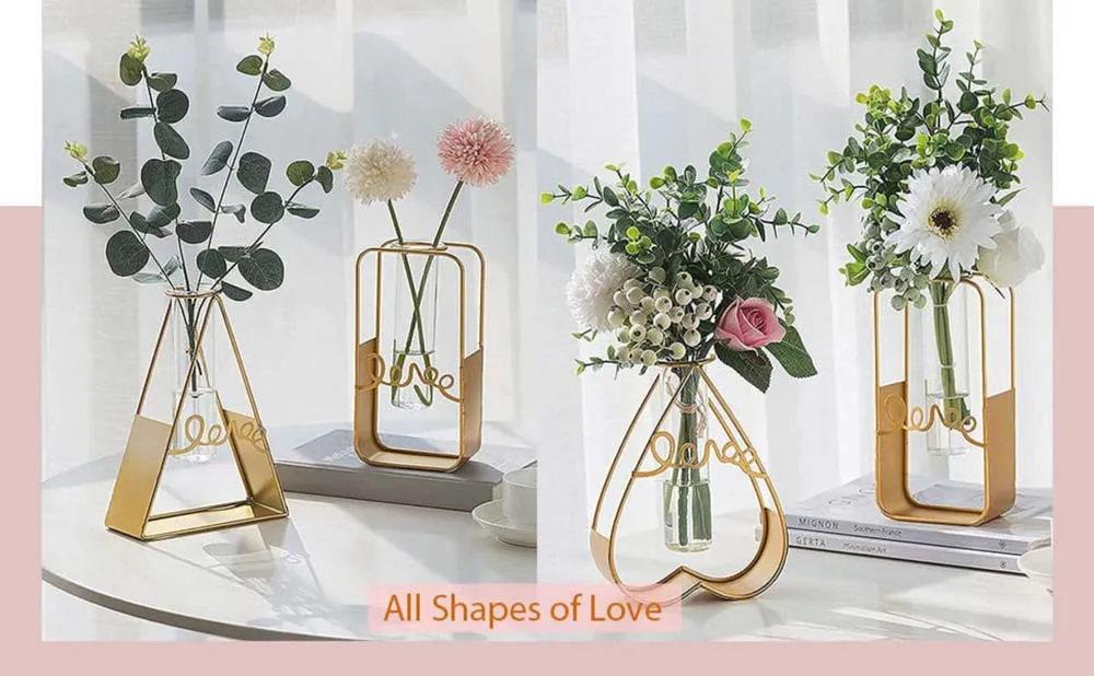 Flashing Squared Ferric Base Glass Vase