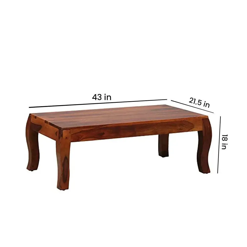 Flat Surface Traditional Style Sheesham Wood Center Table