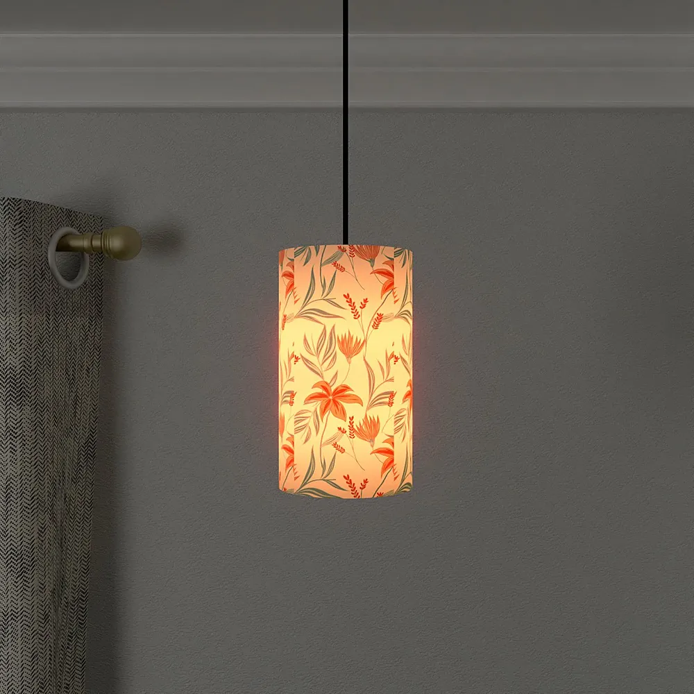Floral Bliss Cylindrical Hanging Light