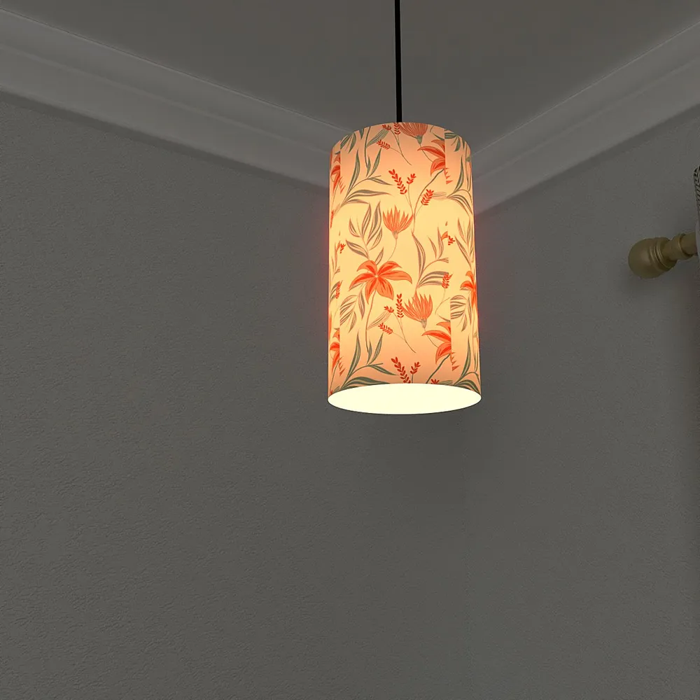 Floral Bliss Cylindrical Hanging Light