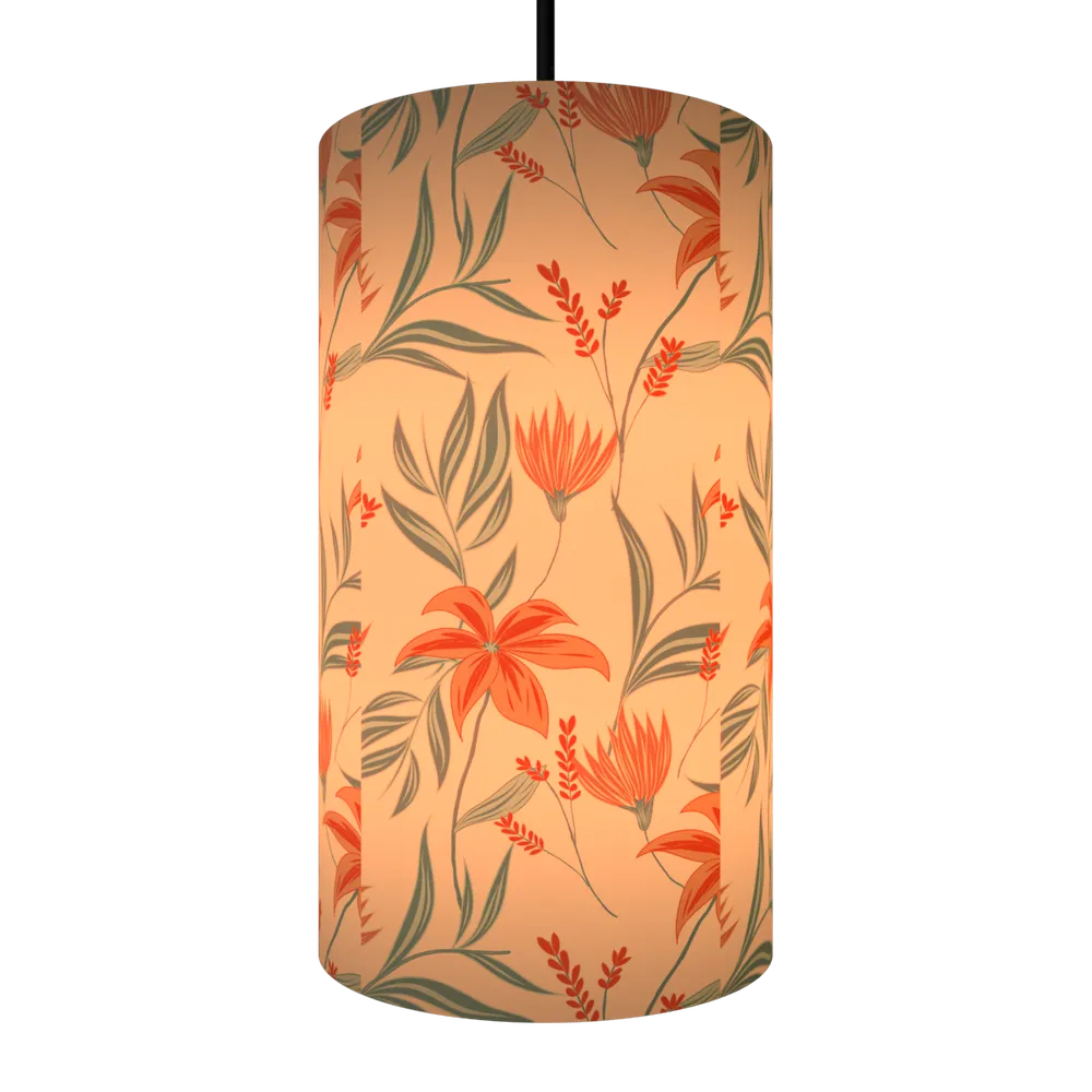 Floral Bliss Cylindrical Hanging Light