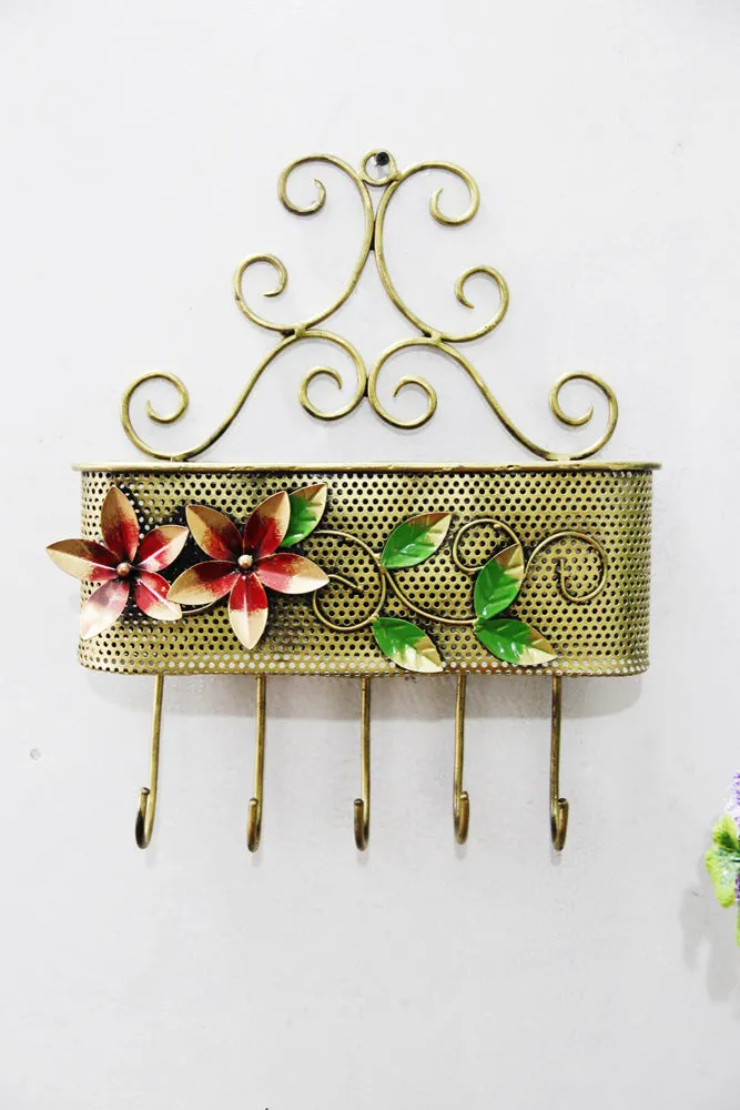 Floral Design Key Holder (Multicolour)