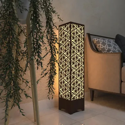 Floral Design Wooden Floor Lamp / Side Light / Modern Lamp