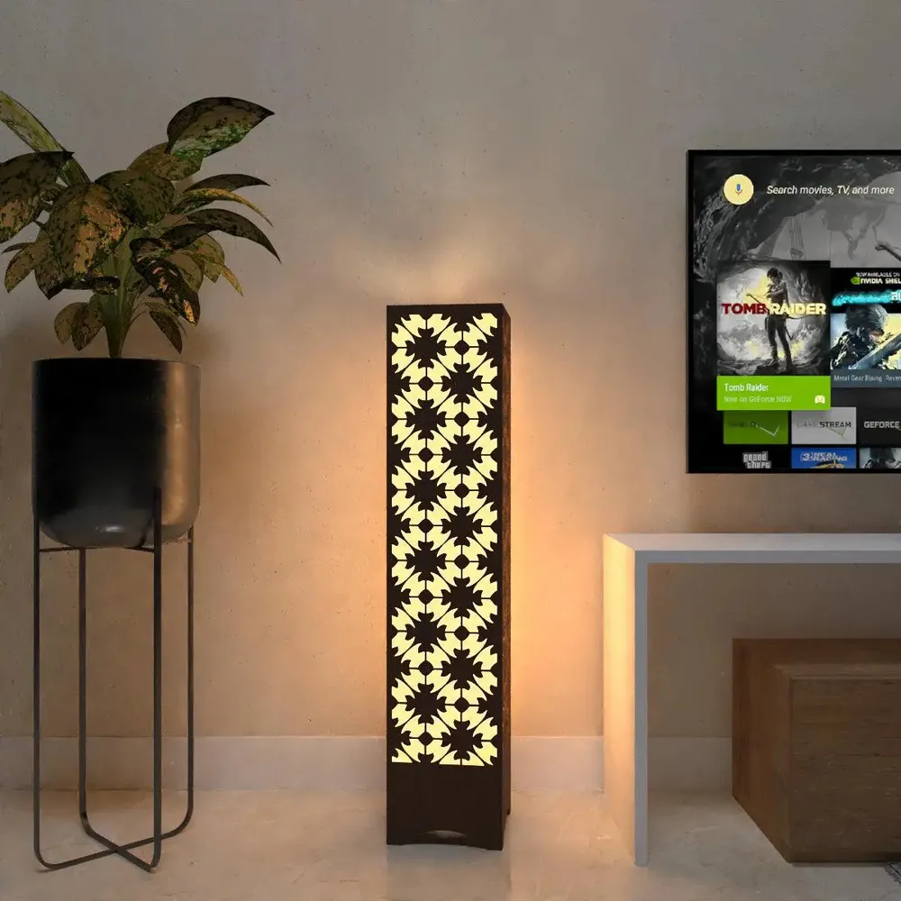 Floral Design Wooden Floor Lamp / Side Light / Modern Lamp