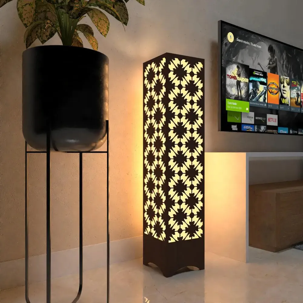 Floral Design Wooden Floor Lamp / Side Light / Modern Lamp