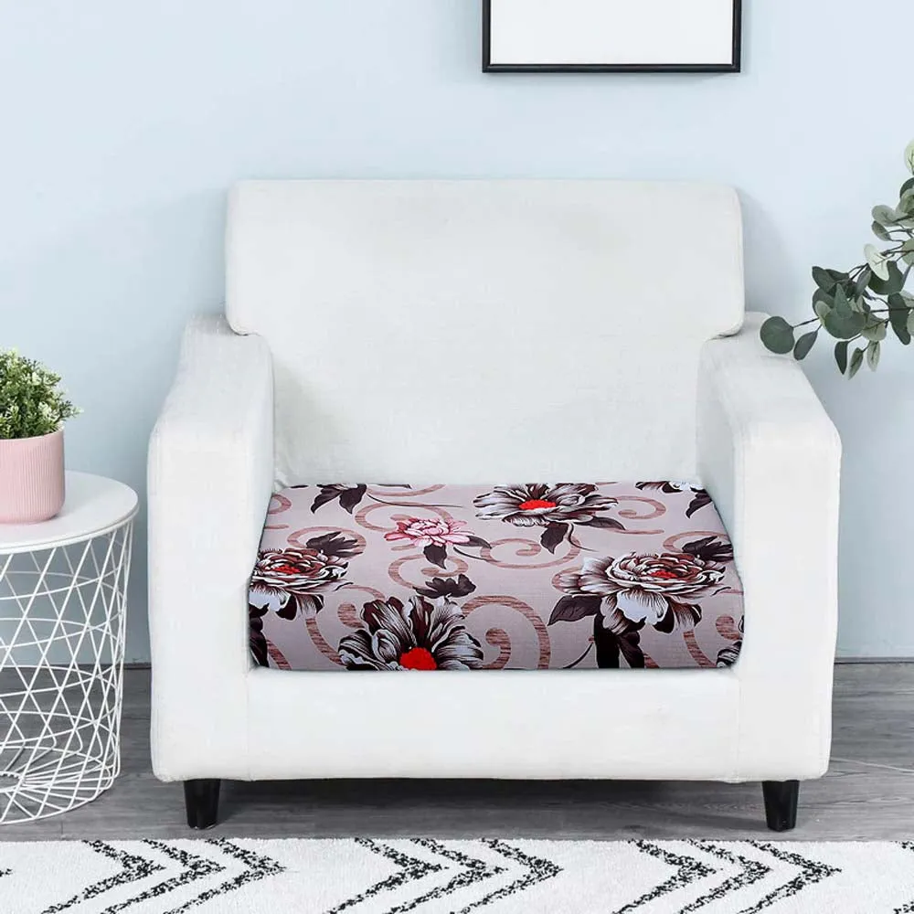 Floral Designer Beige Strechable Sofa Seat Cover Set of 2/4/6/8 Pack of 2