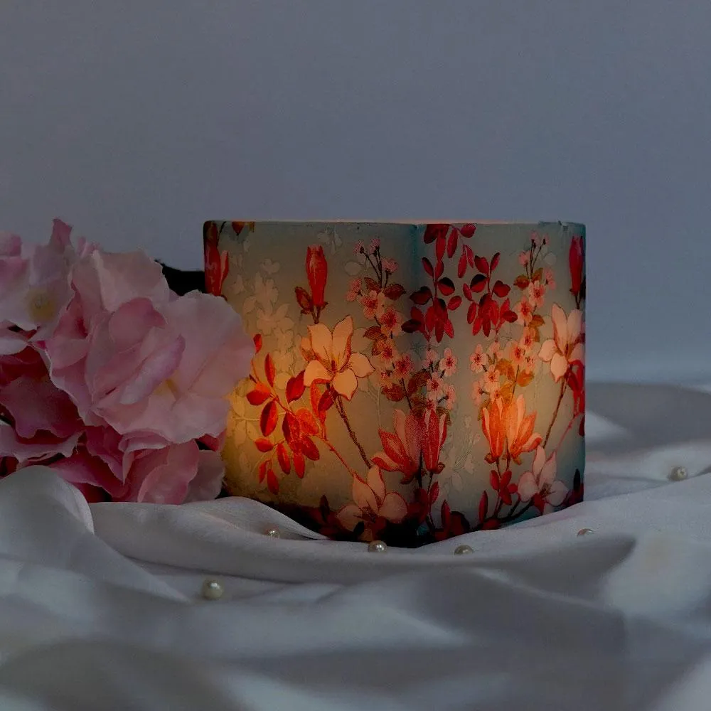 Floral Designer Square Shape Candle Holders - 4 X 4 inch