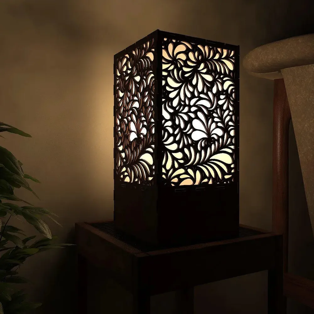 Floral Designer  Wood Table Lamp / Table Light / Modern Lamp
