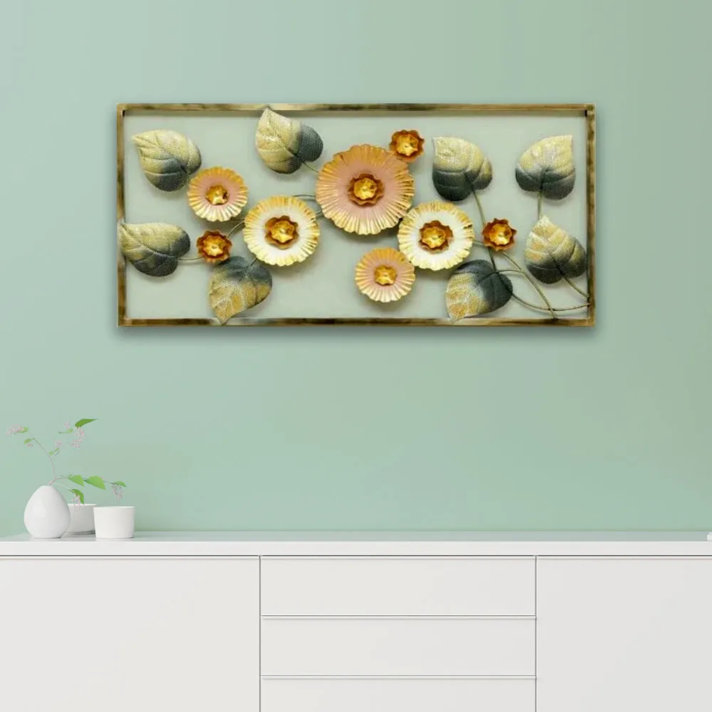Floral Framed Metal Wall Art