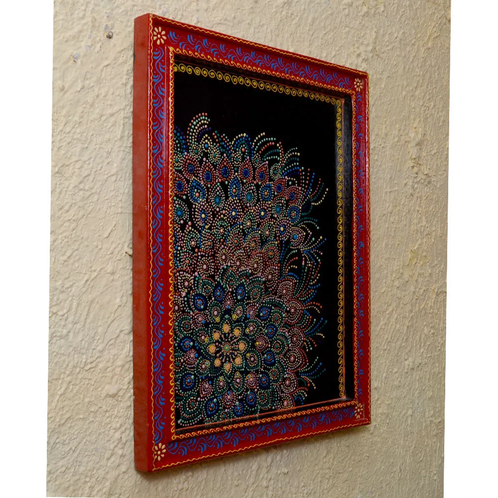 Floral Intricate Traditional Art Framed Wooden Wall Panel