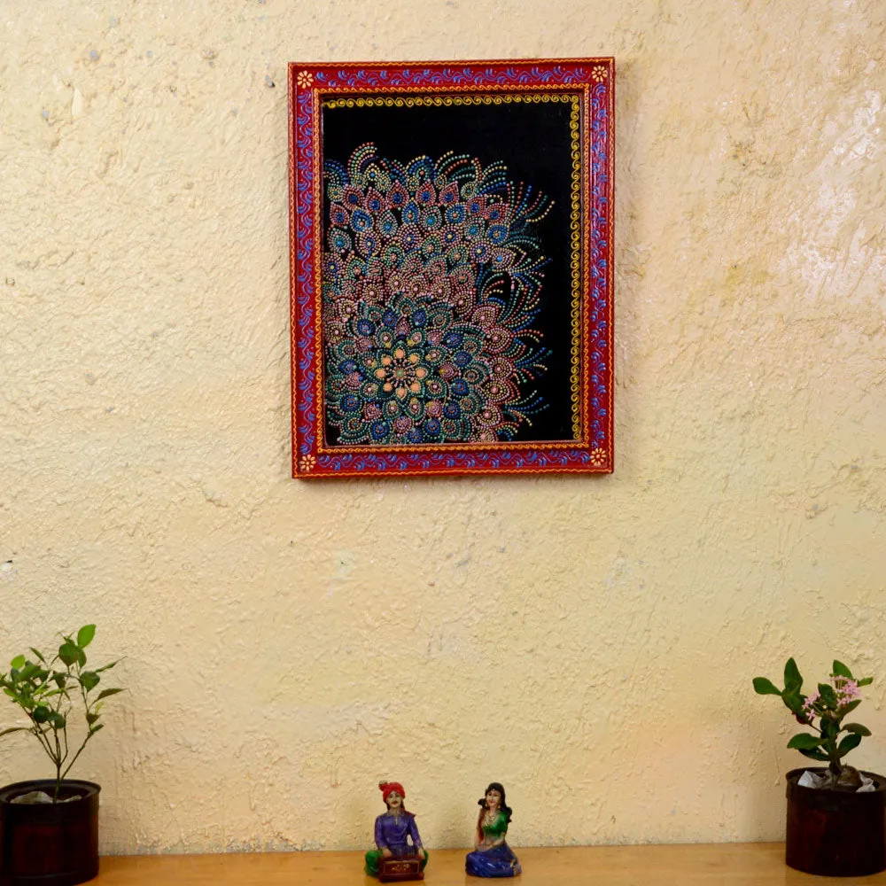 Floral Intricate Traditional Art Framed Wooden Wall Panel